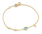 14kt Yellow Gold Plating Bracelet with Turquoise